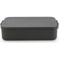 BRABANTIA Make & Take Lunch Box Bento large sized ételhordozó doboz. 2000 ml. removable internal separator rekeszek. bepattintós (clip-on) záródás. BPA rescue műanyag. dark grey - 203480