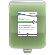 SCJP Solopol Lime Medium-Heavy Duty ipari kézmosó közepesen makacs olajos. zsíros szennyeződésekre. kukoricacsutka őrleménnyel. erős tisztítóhatás: 4/5. Heavy Duty adagolóhoz. 4L patron