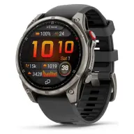 GARMIN Fenix 8 Pro Amoled Sapphire 47mm titanium grafit/fekete szilikon szíj (ED XD)