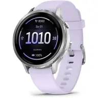 GARMIN Venu 4 41mm ezüst mályvaszínű szilikon szíjjal (ED)