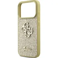 GUESS PU Fixed Glitter 4G Metal Logo tok Apple iPhone 17 Pro / iPhone 18 Pro arany