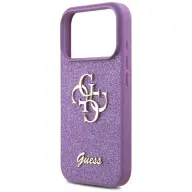 GUESS PU Fixed Glitter 4G Metal Logo tok Apple iPhone 17 Pro / iPhone 18 Pro lila
