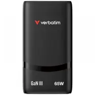 VERBATIM Fold n Go GaN Charger 65W fekete