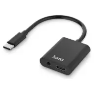 HAMA USB 2.0 Type C USB 2.0 Type C + Jack transformator Crno 10cm 201534