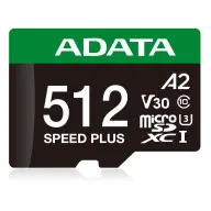 ADATA SPEED PLUS 512GB MicroSDXC 160 MB/s UD512GUI3V30A2SP-RA1