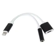 PREMIUMCORD Lightning USB 2.0 Type C + Jack Átalakító Fehér 10cm KIPOD54