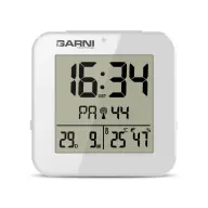 GARNI TECHNOLOGY 138W digital alarm clock with thermometer and hygrometer white