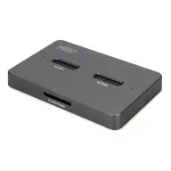 DIGITUS DA-71546-1 Dual M.2 NVMe + SATA SSD Docking Station SD kártyaolvasóval fekete