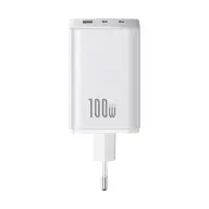 BASEUS ENERFILL FE11 network charger USB+2 Type-C outlet 100W. PD fast charger 3.0. FEHÉR