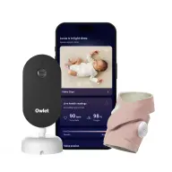 OWLET Dream Sock Okos zokni 0-18 hó + Owlet Dream Sight kamera matt rózsaszín