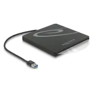 DELOCK 42604 Külső váz 9.5 / 12.7 mm magasságú 5.25″ Slot-in Slim SATA meghajtókhoz USB A-típusú apa csatlakozóval fekete