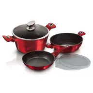 BERLINGER HAUS BH/7046 Metallic Line Burgundy Edition 6 parts cookware set