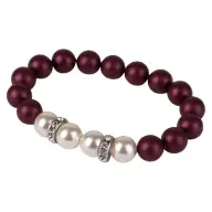 ART CRYSTELLA Ametist ljubičasta i bijela narukvica Swarovski gyöngyből bijela rondella kristállyal 10 mm