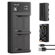 K-F CONCEPT Portable dupla USB-C rechargeable battery NP-F550 charger + 2pcs NP-F550 rechargeable battery 2600mAh