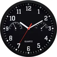 TOO CL-3145-B ceas de perete cu măsurător de temperatură și umiditate negru
