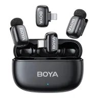 BOYA Mini 2 - 2 porez + 2 kupac (USB-C i Lightning) + 1 kućište za punjenje crno