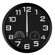 TOO CL-3170-B ceas de perete cu măsurător de temperatură și umiditate negru