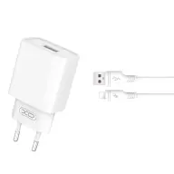 XO CE02D wall charger 18W + Lightning cable white