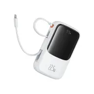 BASEUS Qpow Pro+ Power Bank 10000mAh 22.5W +fix USB-C cablu alb