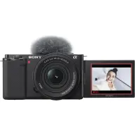 SONY ZV-E10 vlogkamera + E PZ 16-50 mm f/3.5-5.6 OSS objektív KIT fekete