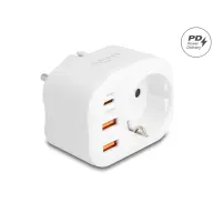 DELOCK 11498 Power connector with child safety and USB PD charger 20W white