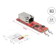 DELOCK Átalakító M.2 Kulcs B+M bemeneti - 1 x RJ45 2.5 Gigabit LAN vízszintes csatlakozó