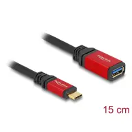 DELOCK USB 10 Gbps adapter USB Type-C apa - USB A-típusú hüvely 15 cm piros fém