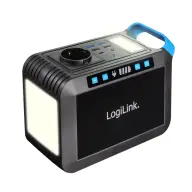 LOGILINK Hordozható erőmű. 200 W. 40 000 mAh. 7x kimenet. IP20. fekete/kék