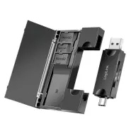 LOGILINK USB 3.2 Gen1 kártyaolvasó SD- és microSD-kártyákhoz. memóriakártya-tárolóval