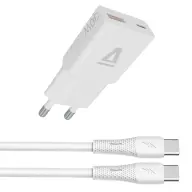 AVAX CH6413 30W GaN charger and 60W USB-C silicone cable bundle white