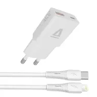 AVAX CH6414 30W GaN charger and USB-C–Lightning silicone cable white