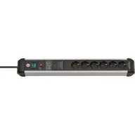 BRENNENSTUHL Premium-Protect-Line 6-way power strip black/aluminum 5m surge protection 1391010601