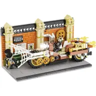 LUMIBRICKS Steampunk motoros üldözés építőjáték LED világítással F9067