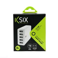 KSIX 5 portos USB fali töltő fehér