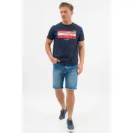 BUDMIL Férfi farmer bermuda nadrág normál derékkal v.kék XXXL