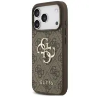 GUESS PU 4G Metal Logo Strap Apple iPhone 17 Pro / iPhone 18 Pro hátlap tok karpánttal barna SP110252