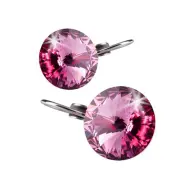 ART CRYSTELLA Fülbevaló francia kovrčav roze Swarovski kristállyal 12mm