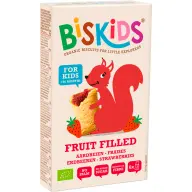 BISK Fruit filled organic biscuits filled with strawberry puree 120g 100850