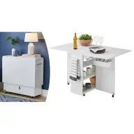 TIMELESS TOOLS Collapsible rolling table polcokkal HOP1001539 white