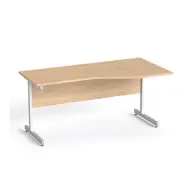 MAYAH Freedom SV-29 Íróasztal íves jobbos szürke fémlábbal 160x80 cm tölgy IBXA29T