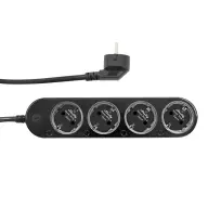 SHELLY Power Strip 4 Gen4 Elosztó 4 aljzat 1.5m fekete