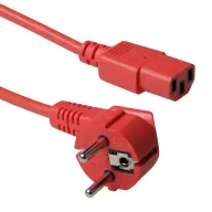 ACT CONNECTIVITY Schuko CEE 7/7 C13 IEC 60320 power cable Red 12m AK5129