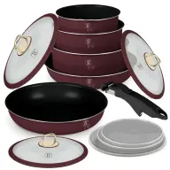 BERLINGER HAUS BH/8250 Pan set with detachable handle 12-piece Matte burgundy