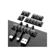 WELL Kábelrendező öntapadós 5db 5 méret fekete ORG-CABLE-S0105BK-WL