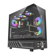 DARKFLASH DS950V számítógépház kijelzővel fekete + 6 db ventilátor