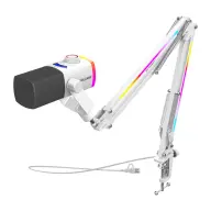 FIFINE Dinamičan kardioid mikrofon USB XLR gémkarral bijela AM8proTW