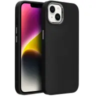 Galaxy S26 Ultra szilikon tok fémhatású kamera keret fekete TS15764