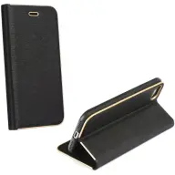 Galaxy S26 Ultra oldalra nyíló tok stand Luna Book fekete TS15772