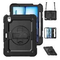 GIGAPACK Defender műanyag tabletvédő ütésállóság kitámasztó 360° kézpánt vállpánt Apple IPAD Air 11 (2024) fekete GP-181442