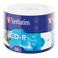VERBATIM CD-R 700MB 52x 50db nyomtatható hengeres wide 43794
